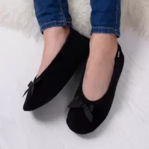Image of totes Isotoner Terry Ladies Ballet Slippers Black
