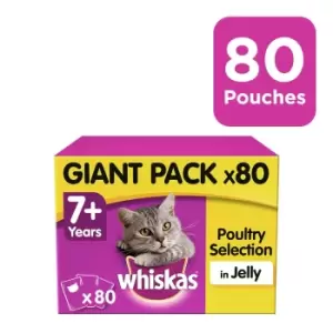 Whiskas 7+ Senior Poultry Feasts in Jelly Cat Food 80 x 85g