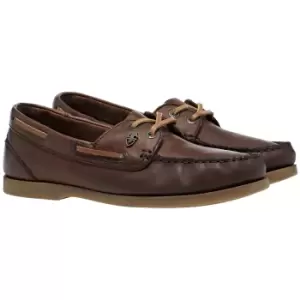 image of Moretta Womens/Ladies Avisa Leather Boat Shoes (4 UK) (Chestnut Brown)