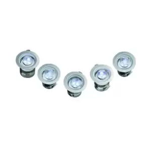 image of Robus VITA 1.8W Blue LED Circular IP68 Deck Lights With 5 Fittings Kit - R3LED5S-07