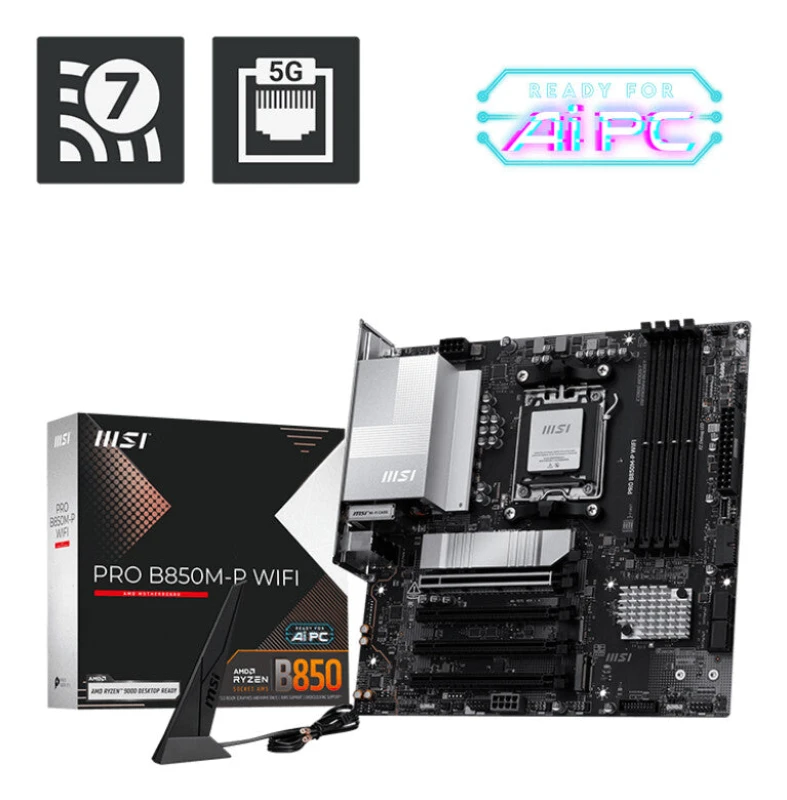 Image of MSI PRO B850M-P WIFI AM5 Motherboard 4711377350181