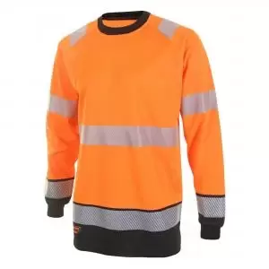 Image of Beeswift High Visibility Two Tone Long Sleeve T Shirt Orange Black M