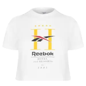 Image of Reebok Hotel Cropped T Shirt Womens - White