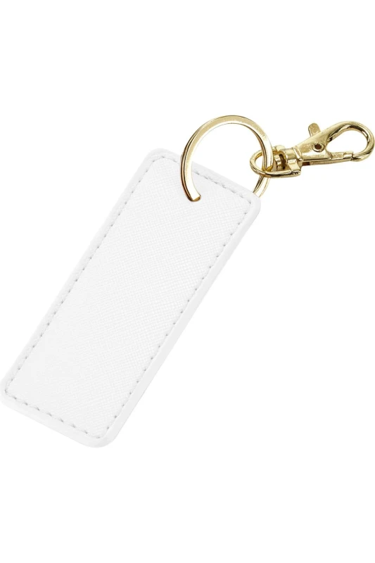 Image of Bagbase Boutique Leather-Look PU Keyclip in White White Unisex One Size