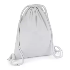 Image of Westford Mill Cotton Drawstring Bag (One Size) (Light Grey)