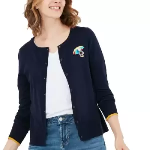 Image of Joules Womens Louisa Luxe Button Up Embroidered Cardigan UK 10- Bust 35', (89cm)