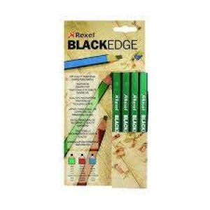 image of Derwent Blackedge Carpenters Pencils Hard Pack of 12 34332