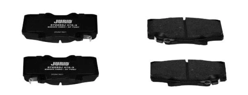 Image of JURID 572253J Brake pad set with acoustic wear warning, without accessories Brake Pad Set,disc brake (402)