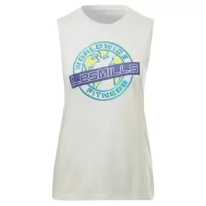 Image of Reebok Les Mills Graphic Muscle Tank Top Womens - White
