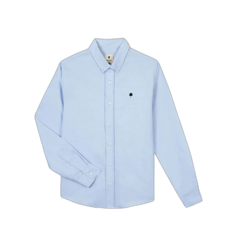 Image of Faguo Long-sleeved cotton shirt Faguo Ivoy Bleu Male L