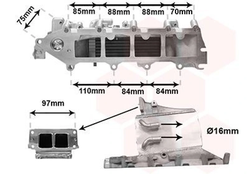Image of VAN WEZEL Intercooler VAN WEZEL 58004376