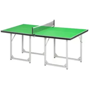 image of Homcom Indoor Foldable Ping Pong Table With Net - Green