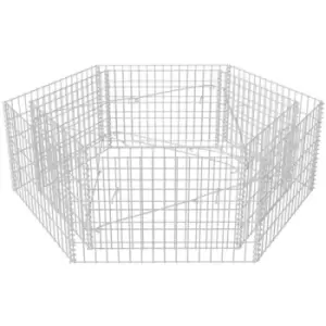 image of Vidaxl - Hexagonal Gabion Raised Bed 160x140x50cm Silver