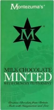 Image of Montezumas Milk Chocolate Minted Bar 100g - Pack of 4