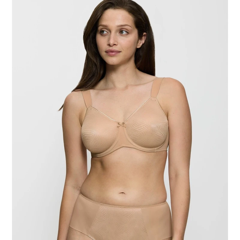 Image of Triumph Essential Minimiser Bra Sand Polyamide 40C