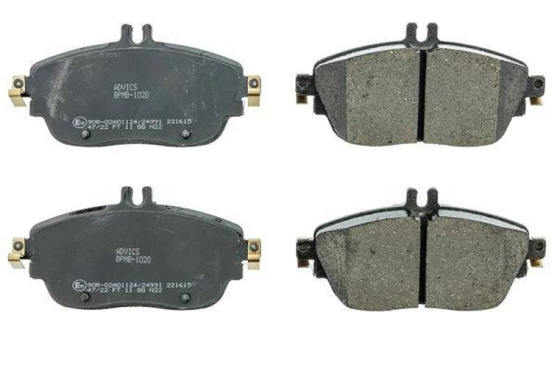 Image of AISIN BPMB-1020 Brake pad set Premium ADVICS by AISIN prepared for wear warning indicator Brake Pad Set,disc brake (402)