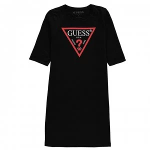 image of Guess Logo Long Sleeve Dress - Jet Black JBLK