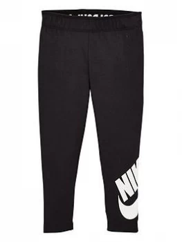 Image of Nike Sportswear Younger Girls Leg-A-See Leggings - Black, Size 3-4 Years, Women