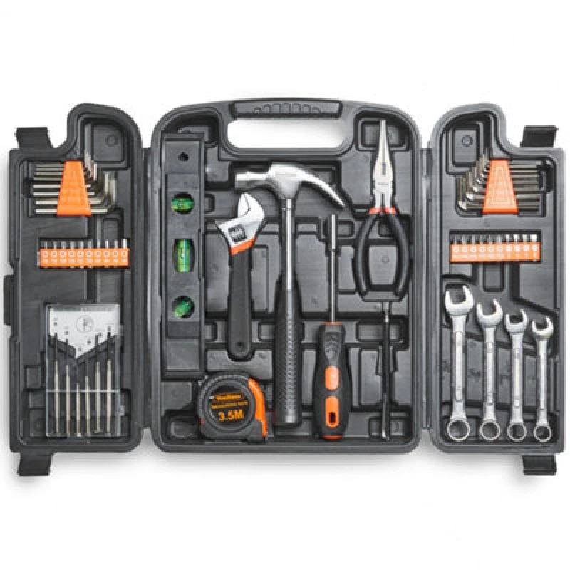 Image of Vonhaus Household Tool Kit - 53Pc Tool Kit For Beginners - Includes Precision Screwdrivers, Hammer, Pliers, Hex Keys, Bits & More