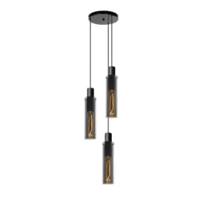 Image of Orlando Modern Cluster Pendant Light - Ø32cm - 3xE27 - Smoke Grey