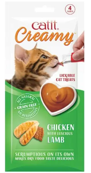 image of Catit Creamy Chicken and Lamb Cat Treats 4 x 10g