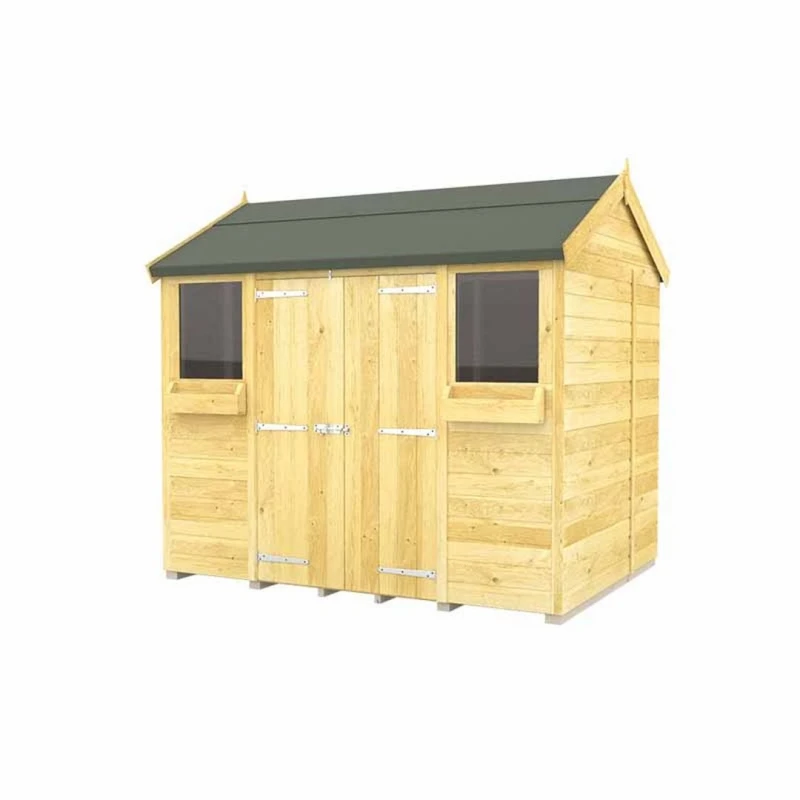 Image of Buttercup Farm 8 x 8 Feet Apex Summer Shed - Wood - L243 x W231 x H217cm in Brown Brown Unisex
