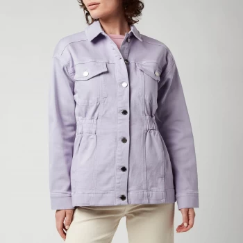 Image of Ted Baker Womens Sofiaz Oversized Denim Jacket With Elastic Waist - Lilac - UK 12