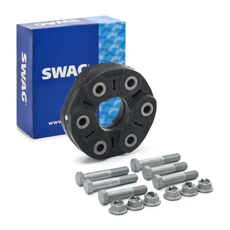 Image of SWAG 20 94 3527 Drive Shaft Coupler with bolts/screws, with nuts, Rear, Bolt Hole Circle Ø: 105mm Joint,propeller shaft (1427)