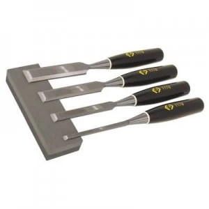 image of C.K Wood Chisel Bevel Edged Set Of 4 Plus Sharpening Stone C.K. T1180