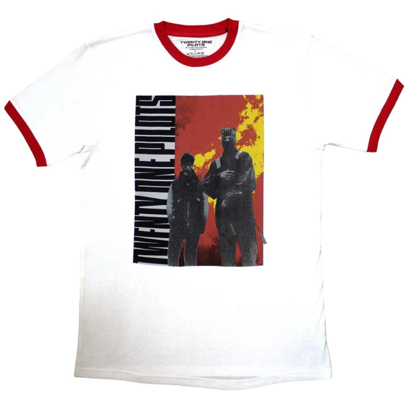 Image of Twenty One Pilots Mens Side Stand Ringer T-Shirt in White Size: Small White Male S