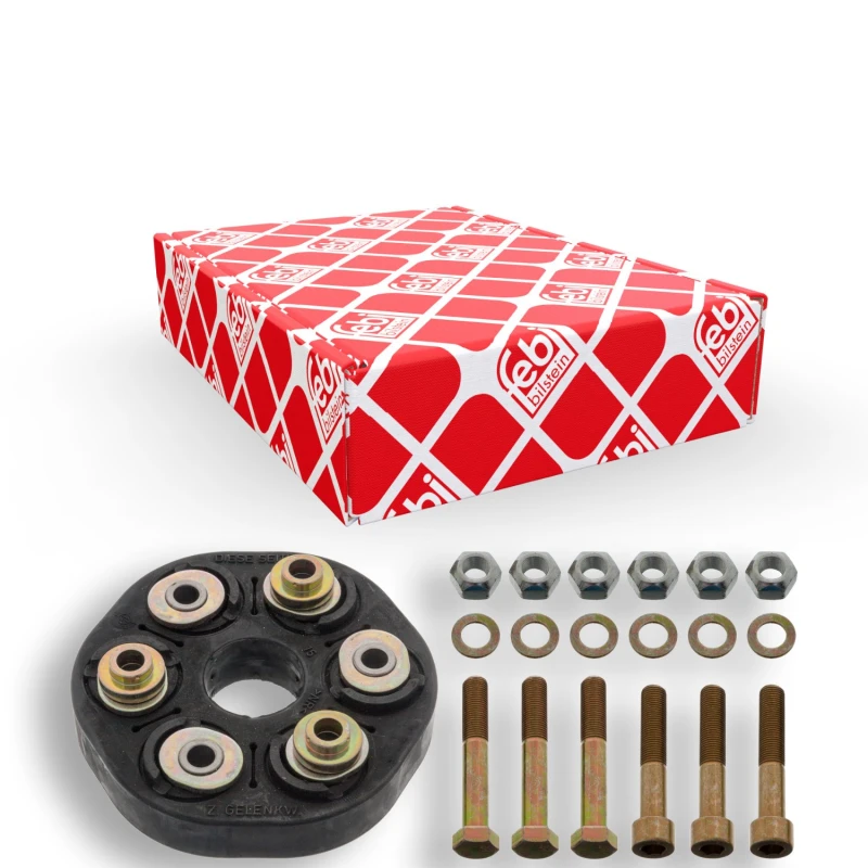 Image of FEBI BILSTEIN 03585 Drive Shaft Coupler with washers, with nuts, Front, Bolt Hole Circle Ø: 90mm, OE Turbo NEW Joint,propeller shaft (1427)