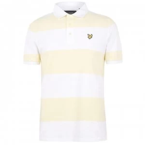 image of Lyle and Scott Lyle Short Sleeve Stripe Polo Shirt - Buttercream X80