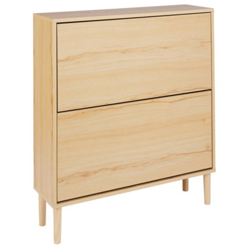 Image of Beliani Shoe Storage Cabinet Norris Light Brown