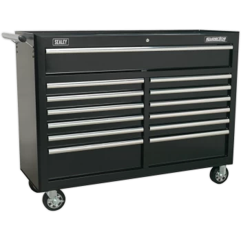 image of Sealey Superline Pro 13 Drawer Heavy Duty Roller Cabinet Black