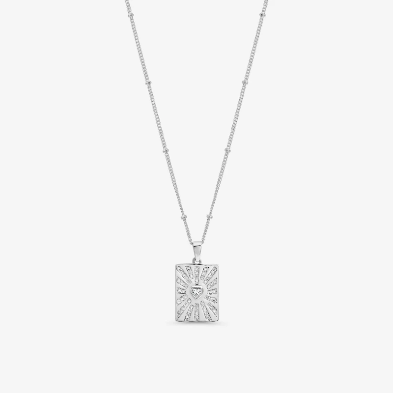 Image of Inicio Sterling Silver Plated Charm Pendant - Gift Pouch Silver female One Size