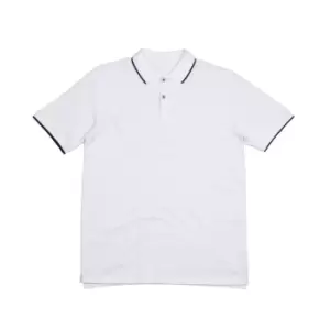 Image of Mantis Mens The Tipped Polo Shirt (XL) (White/Navy)