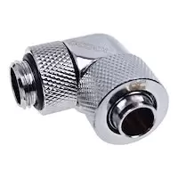 image of Alphacool Eiszapfen 13/10mm Threaded Rotatable 90 Degree G1 / 4 Fitting - Chrome