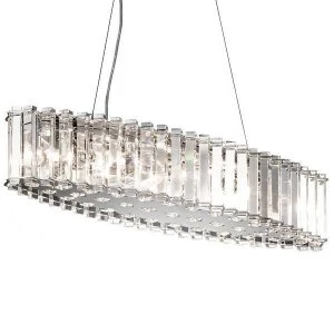 Image of 8 Light Pendant Bar Island Chandelier Light Chrome, Crystal, G9