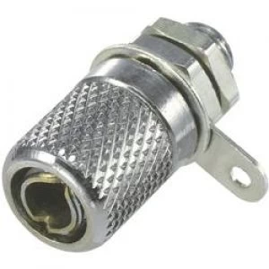 image of Mini jack socket Socket vertical vertical Pin diameter 4mm Silver