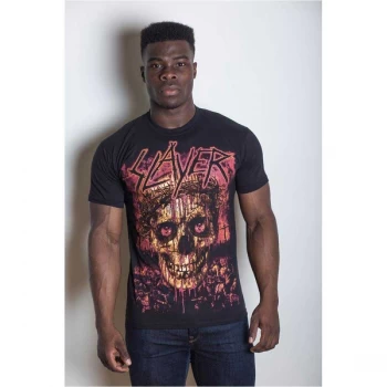 image of Slayer - Crowned Skull Unisex XX-Large T-Shirt - Black