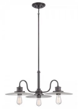 Image of 3 Light Multi Arm Ceiling Pendant Light Imperial Bronze, E27