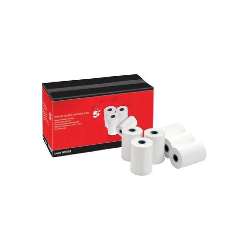 Image of 5 Star Office Thermal Printer Rolls 57mm x 40m White (20 Pack) 908129