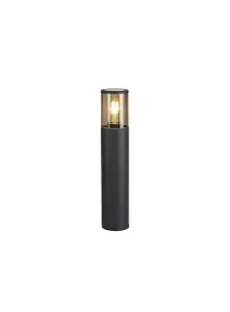 image of 45cm Bollard Post Lamp 1 x E27, IP54, Anthracite, Smoked