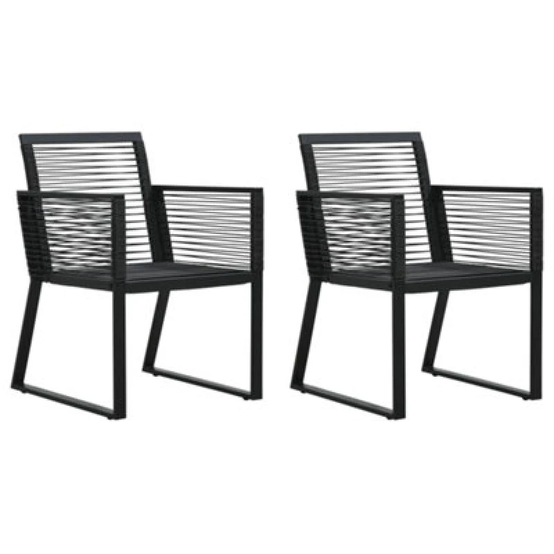 Image of MINKUROW Garden Chairs 2 pcs Black pvc Rattan vidaXL LFQ- 48572
