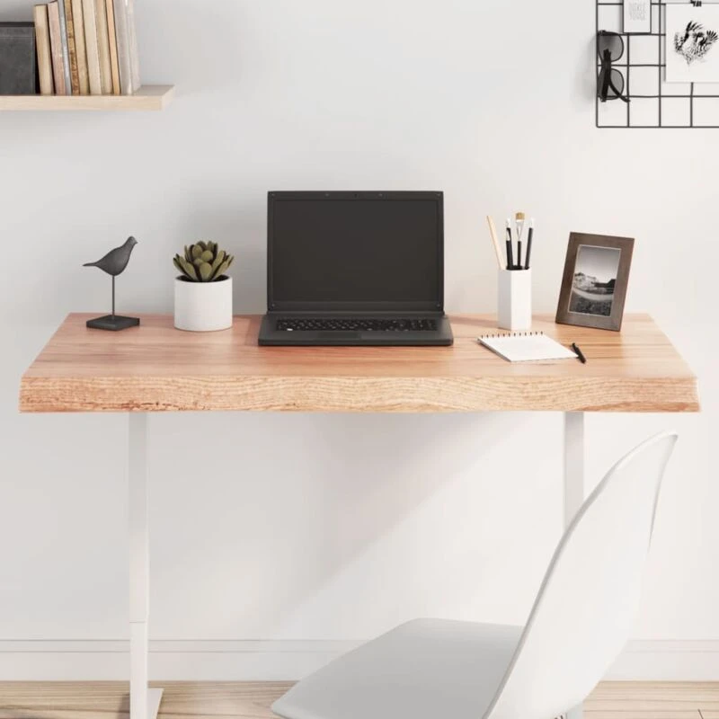 Image of VIDAXL Table Top Light Brown 100x40x(2-6)cm Treated Solid Wood Live Edge vidaXL 8720845816704
