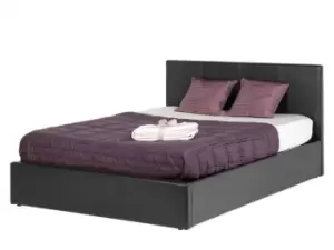 Image of Seconique Waverley 4ft Small Double Black Faux Leather Ottoman Bed Frame