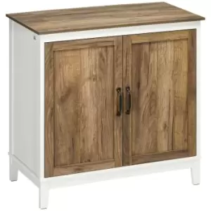 Image of HOMCOM Farmhouse Storage Cabinet, Sideboard Storage Cupboard with Double Doors and Shelves, Dark Grey