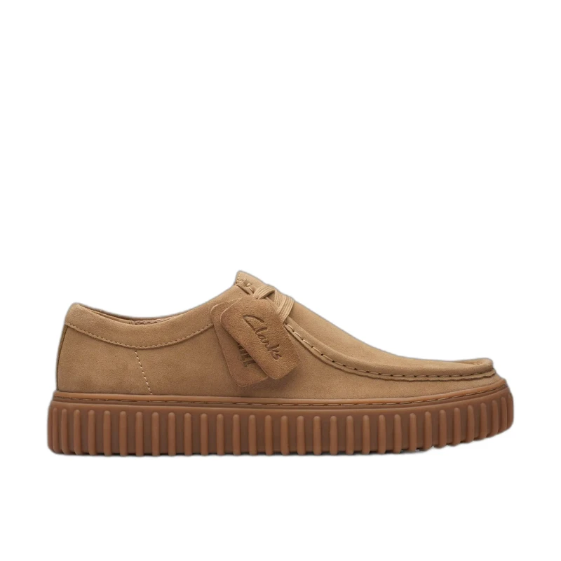 Image of Clarks Torhill Lo Suede Mens Lace Up Shoes - Dark Sand - Size:UK 8.5