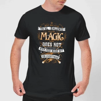 Image of Harry Potter Whip Your Wands Out Mens T-Shirt - Black - 4XL - Black