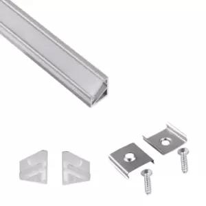 image of Moderix Aluminium Profile Corner 2m for LED Lights Strip Opal Cover - Colour Alu